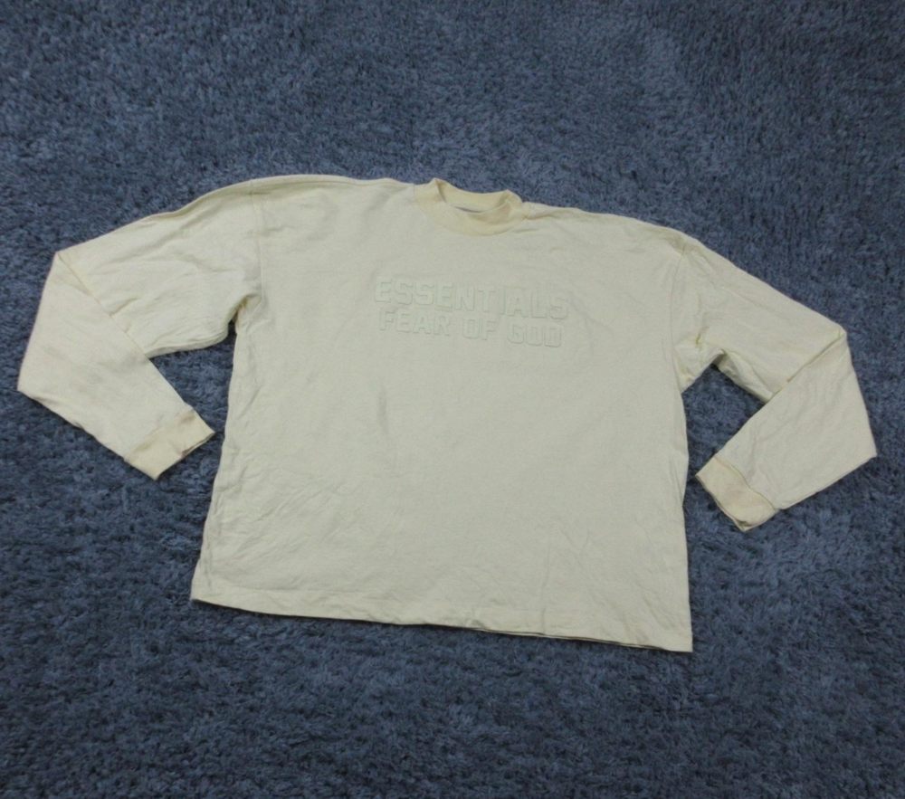 Essentials Fear Of God Shirt Womens 14/16 Yellow Crewneck Graphic Logo